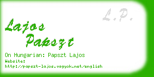 lajos papszt business card